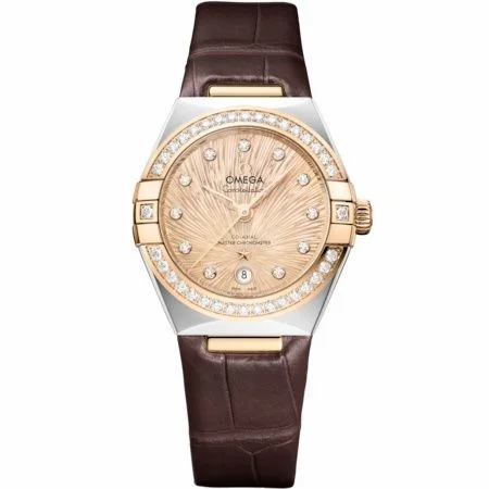 Omega Constellation Manhattan 29 Co-Axial Master Chronometer Stainless Steel - Moonshine Gold - Diamond / Champagne Supernova / Alligator 131.28.29.20.58.001