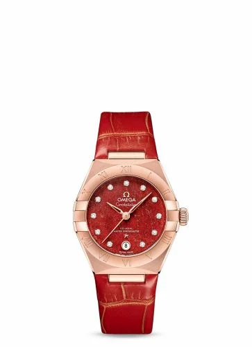 Omega Constellation Manhattan 29 Co-Axial Master Chronometer Sedna Gold / Red Aventurine 131.53.29.20.99.003