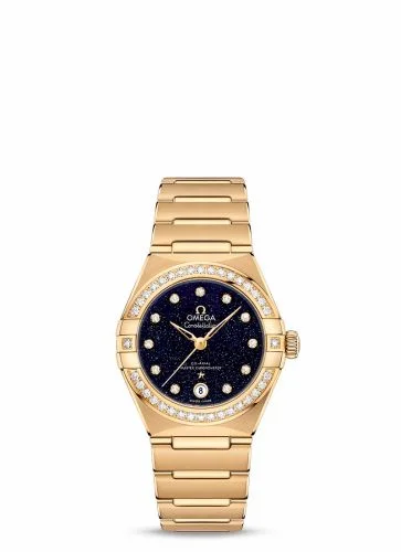 Omega Constellation Manhattan 29 Co-Axial Master Chronometer Yellow Gold / Aventurine / Diamond 131.55.29.20.53.002