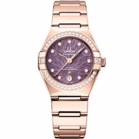 Omega Constellation Manhattan 29 Co-Axial Master Chronometer Moonshine Gold - Diamond / Purple Supernova 131.55.29.20.60.001