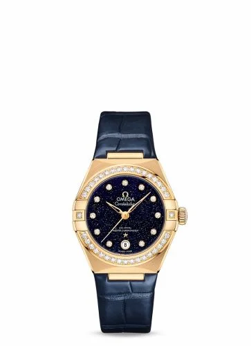 Omega Constellation Manhattan 29 Co-Axial Master Chronometer Yellow Gold / Diamond / Aventurine 131.58.29.20.53.001