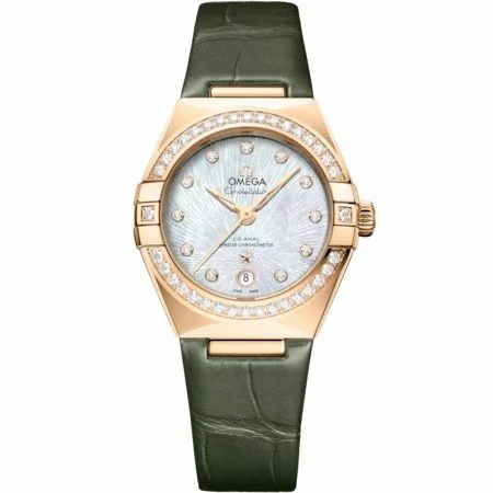 Omega Constellation Manhattan 29 Co-Axial Master Chronometer Moonshine Gold - Diamond / MOP Supernova / Alligator 131.58.29.20.55.003