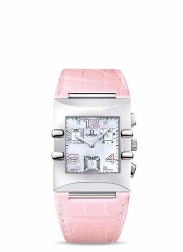 Omega Constellation Quadra Quartz 28 Chronograph Stainless Steel / MOP/ Alligator 1841.70.34