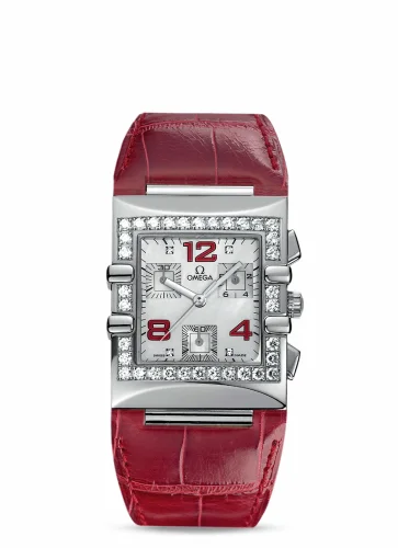 Omega Constellation Quadra Quartz 28 Chronograph Stainless Steel / Diamond / MOP/ Alligator 1847.73.31