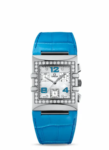 Omega Constellation Quadra Quartz 28 Chronograph Stainless Steel / Diamond / MOP/ Alligator 1847.76.61