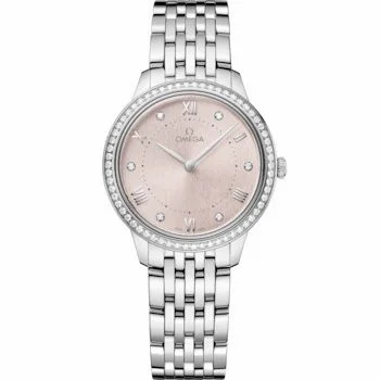 Omega De Ville Quartz 30 Stainless Steel - Diamond / Pink / Bracelet 34.15.30.60.52.001