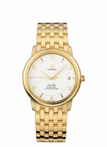 Omega De Ville Prestige Automatic 34.7 Yellow Gold / White / Bracelet 4100.30.00