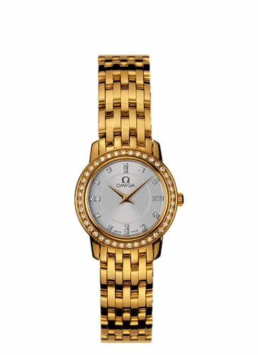 Omega De Ville Prestige Quartz 22 Yellow Gold / Diamond / Silver / Bracelet 4175.35.00