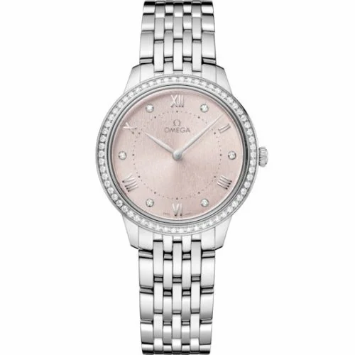 Omega De Ville Quartz 30 Stainless Steel - Diamond / Pink / Bracelet 434.15.30.60.52.001