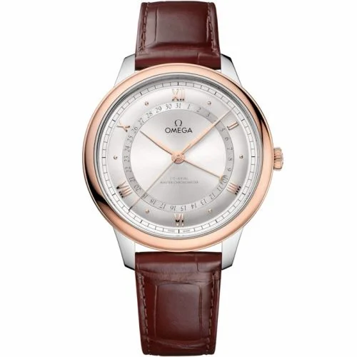 Omega De Ville Prestige Co-Axial Master Chronometer Pointer Date 42 Stainless Steel - Sedna Gold / Silver 434.23.42.22.02.001