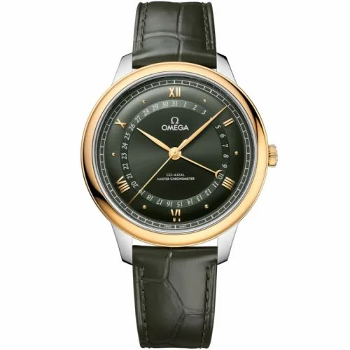Omega De Ville Prestige Co-Axial Master Chronometer Pointer Date 42 5 Stainless Steel / Yellow Gold / Green Sunburst 434.23.42.22.10.001