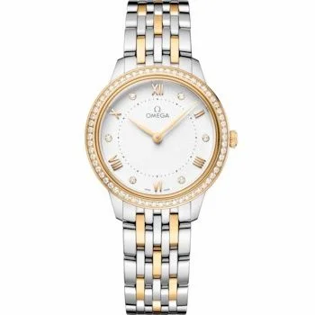 Omega De Ville Quartz 30 Stainless Steel - Yellow Gold - Diamond / White / Bracelet 434.25.30.60.52.002