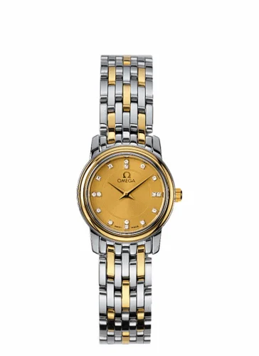 Omega De Ville Prestige Quartz 22 Stainless Steel / Yellow Gold / Champagne / Bracelet 4370.15.00