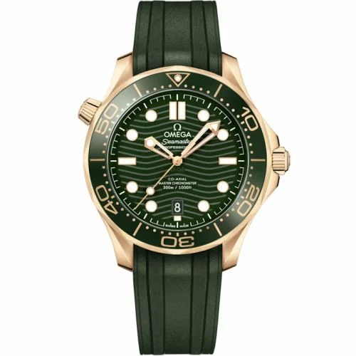Omega Seamaster Diver 300M Master Co-Axial 42 Moonshine Gold / Green / Rubber 210.62.42.20.10.001