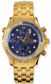 Omega Seamaster Diver 300M Automatic 41.5 Chronograph Yellow Gold / Diamond / Sapphire / Blue / Bracelet 2194.85.00
