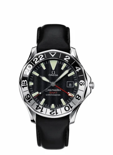 Omega Seamaster Diver 300M Automatic 41 GMT Stainless Steel / Black / Leather 2834.50.96
