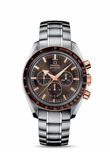 Omega Speedmaster Broad Arrow 1957 Stainless Steel / Red Gold / Brown / Bracelet 321.90.42.50.13.002