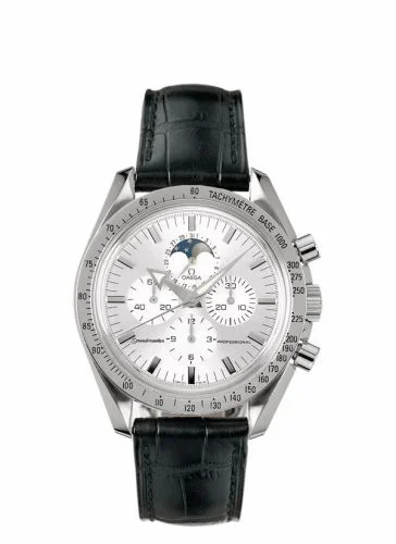 Omega Speedmaster Professional Moonphase Broad Arrow Stainless Steel / Silver / Strap 3875.30.31