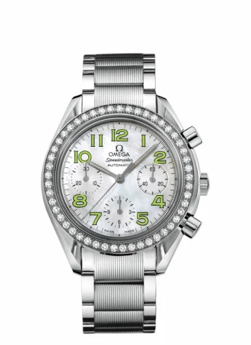 Omega Speedmaster Reduced Ladies Stainless Steel / Diamond / MOP / Green / Bracelet 3535.72.00