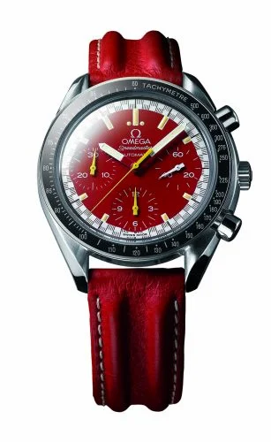 Omega Speedmaster Reduced Stainless Steel / Red / Strap / Schumacher 3810.61.41