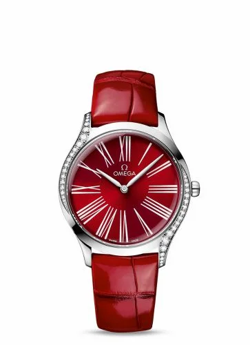 Omega De Ville Trésor 36 Stainless Steel / Red - Roman / Alligator 428.18.36.60.11.002