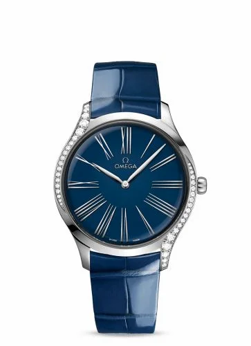 Omega De Ville Trésor 39 Stainless Steel / Blue - Roman / Alligator 428.18.39.60.03.001