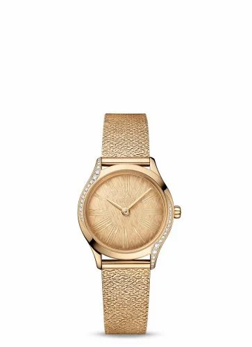 Omega Mini Trésor Quartz 26 Moonshine Gold - Diamond / Champagne / Mesh 428.55.26.60.99.001