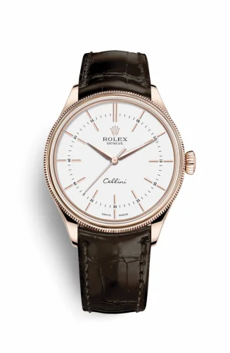 Rolex Cellini Time Everose / White / Alligator Brown 50505-0020
