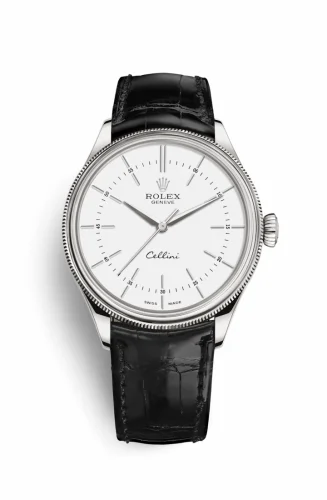 Rolex Cellini Time White Gold / White / Alligator Black 50509-0016