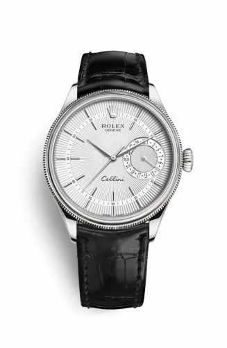 Rolex Cellini Date White Gold / Silver / Alligator Black 50519-0006