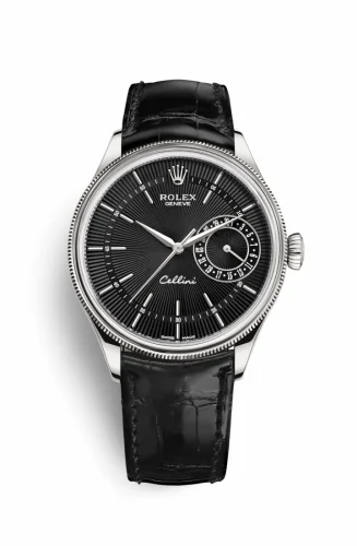 Rolex Cellini Date White Gold / Black / Alligator Black 50519-0007