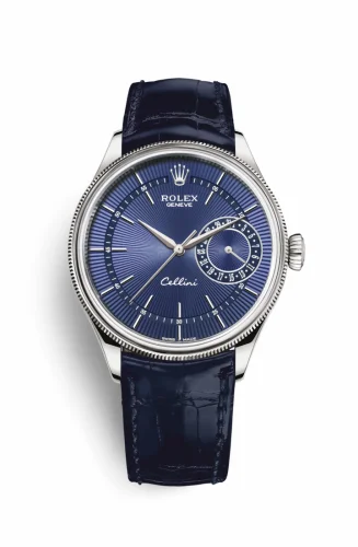 Rolex Cellini Date White Gold / Blue / Alligator Blue 50519-0011