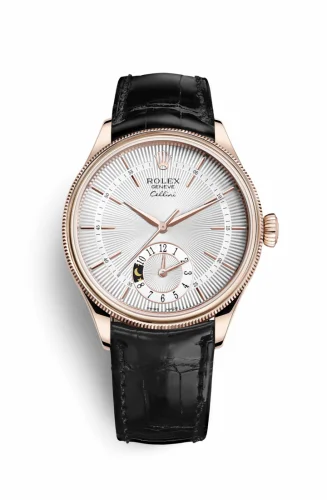 Rolex Cellini Dual Time Everose / Silver / Alligator Black 50525-0009