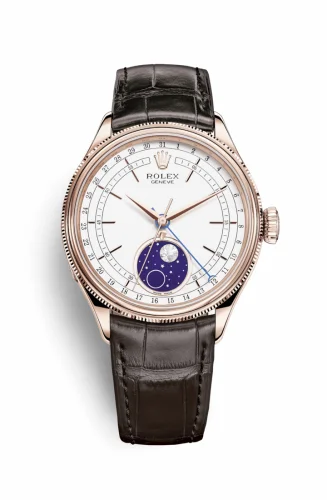 Rolex Cellini Moonphase Everose / White / Alligator 50535-0002