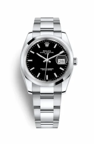 Rolex Oyster Perpetual Date 34 Stainless Steel Domed / Oyster / Black 115200-0004