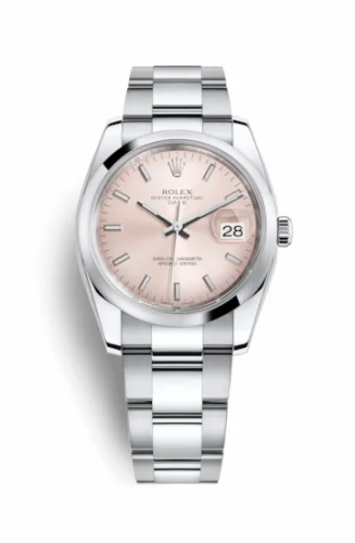 Rolex Oyster Perpetual Date 34 Stainless Steel Domed / Oyster / Pink 115200-0005