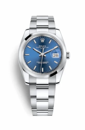 Rolex Oyster Perpetual Date 34 Stainless Steel Domed / Oyster / Blue 115200-0007