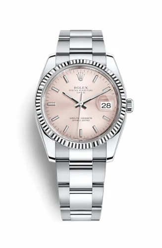 Rolex Oyster Perpetual Date 34 Stainless Steel Fluted / Oyster / Pink 115234-0006