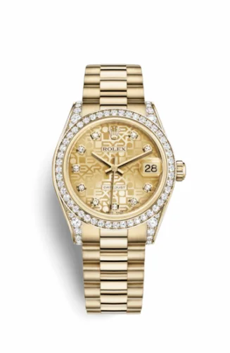 Rolex Datejust 31 Yellow Gold Diamond / President / Champagne Computer 178158-0007
