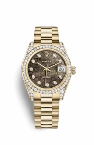 Rolex Datejust 31 Yellow Gold Diamond / President / Black MOP Computer 178158-0018