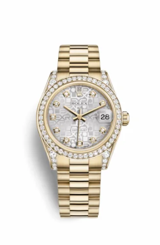 Rolex Datejust 31 Yellow Gold Diamond / President / Silver Computer 178158-0025