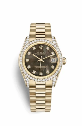 Rolex Datejust 31 Yellow Gold Diamond / President / Black MOP 178158-0051