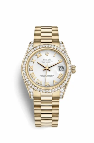 Rolex Datejust 31 Yellow Gold Diamond / President / White Roman 178158-0054