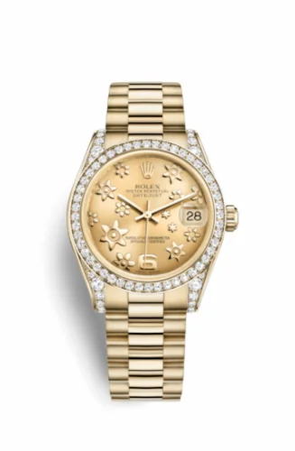 Rolex Datejust 31 Yellow Gold Diamond / President / Champagne Floral 178158-0057