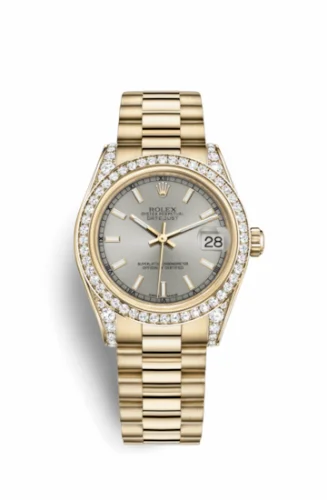 Rolex Datejust 31 Yellow Gold Diamond / President / Silver 178158-0066