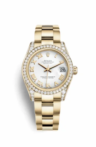 Rolex Datejust 31 Yellow Gold Diamond / Oyster / White Roman 178158-0086