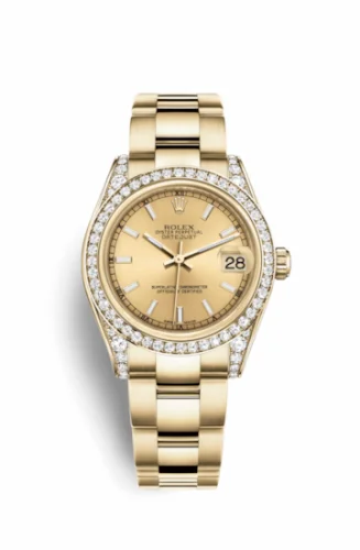 Rolex Datejust 31 Yellow Gold Diamond / Oyster / Champagne 178158-0088