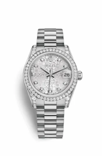 Rolex Datejust 31 White Gold Diamond / President / Silver Computer 178159-0012