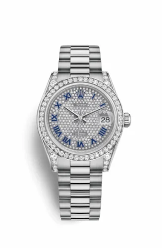 Rolex Datejust 31 White Gold Diamond / President / Paved Roman 178159-0028