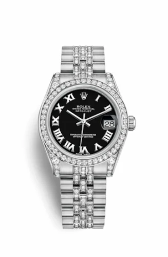 Rolex Datejust 31 White Gold Diamond / Jubilee Diamond / Black Roman 178159-0061